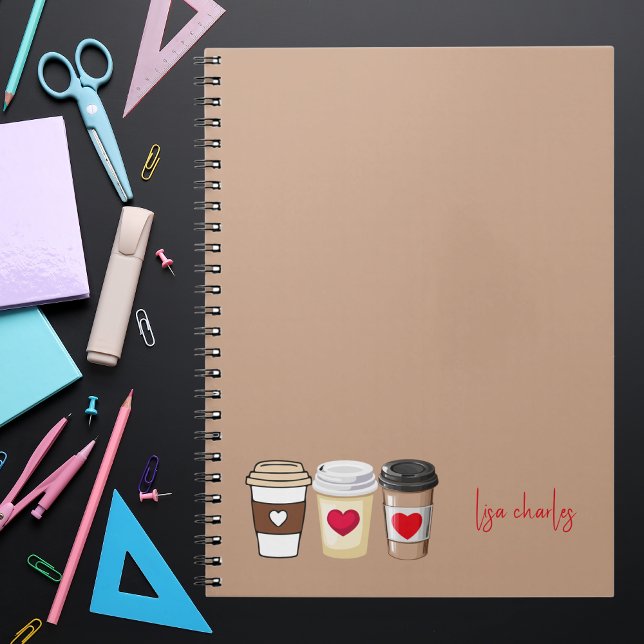 Cuaderno Diviértete con Café Moderno Monograma de Moda (Subido por el creador)