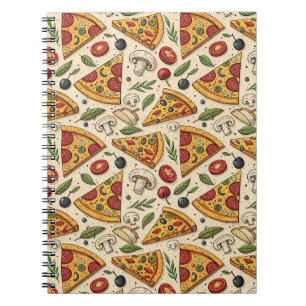 Cuaderno Diviértete en la fiesta de pizza Patrón de comida 