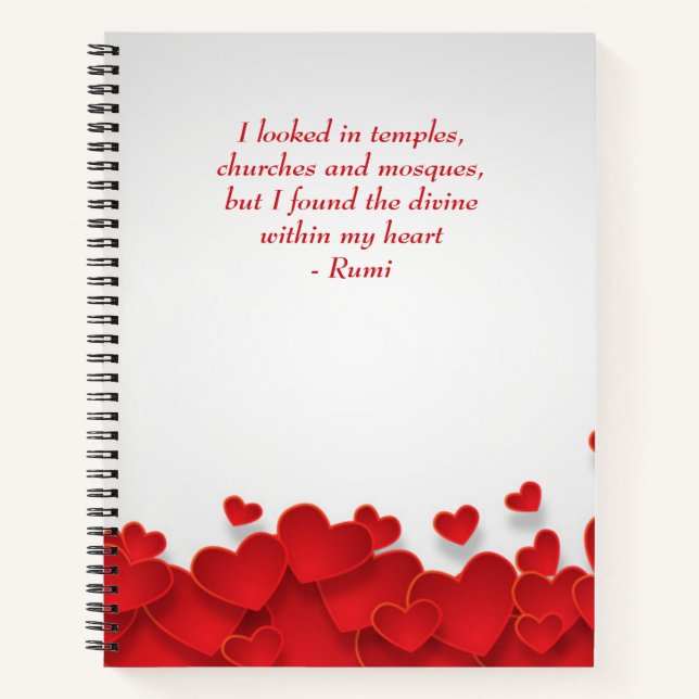 Cuaderno Divino dentro de mi corazón amor y cita espiritual (Anverso)
