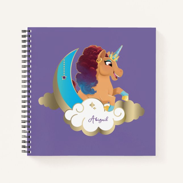 Cuaderno Divino el Unicornio | Luna y Nubes (Anverso)