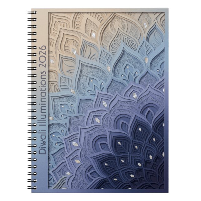 Cuaderno Diwali Rangoli Arte 3D (Frente)