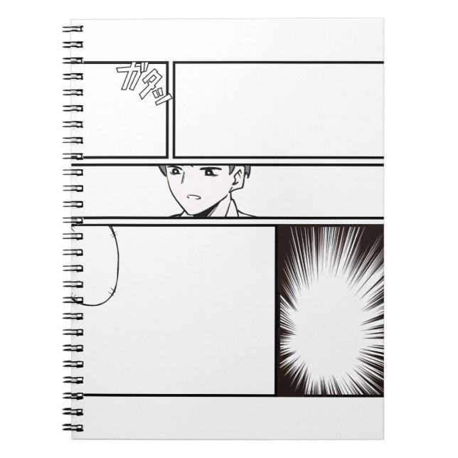 Cuaderno  DIY Manga Comic Strip – Blank Panel with Japanes (Frente)