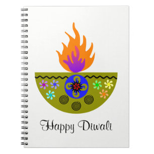 Cuaderno Diya colorida lámpara Diwali