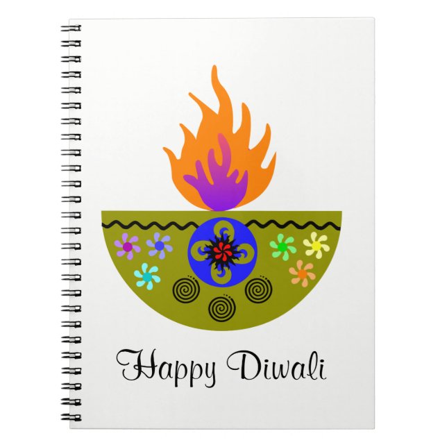 Cuaderno Diya colorida lámpara Diwali (Frente)