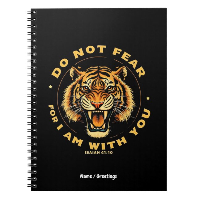 Cuaderno Do Not Fear For I Am With You Isaiah 41:10 Bible  (Frente)