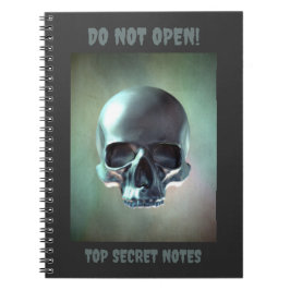 Cuaderno Do Not Open! Top Secret Notes. 3D skull render