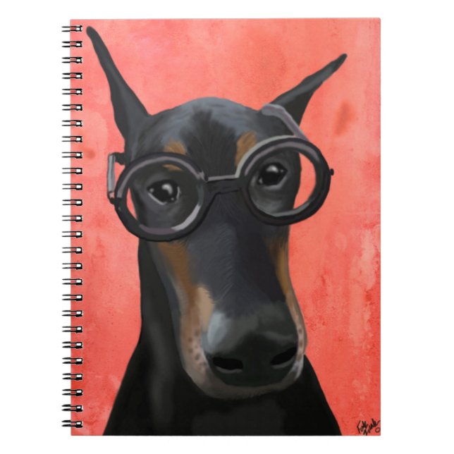 Cuaderno Doberman con gafas (Frente)