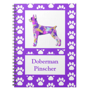 Cuaderno Doberman Pinscher Dog Silhouette Purple PY&B