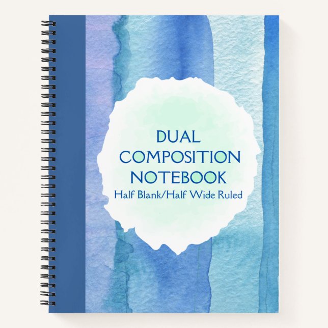 CUADERNO DOBLE COMPOSICIÓN AZUL MEDIA BLANCA/ANCHO RUBLADO  (Anverso)