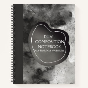 CUADERNO DOBLE COMPOSICIÓN GRIS MEDIO BLANCO/ANCHO RUBLADO