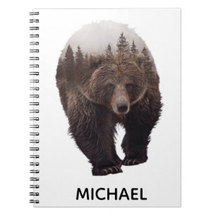 Cuaderno Doble exposición de oso marrón