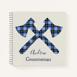 Cuaderno Doble hacha cruzada Gris y Azul Groomsman