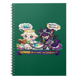 Cuaderno Doble naturaleza divertida del zodiaco Géminis Áng