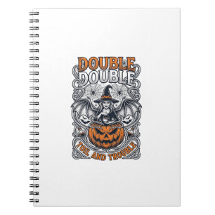 Cuaderno Doble Trabajo Bruja Calabaza Halloween Telaraña