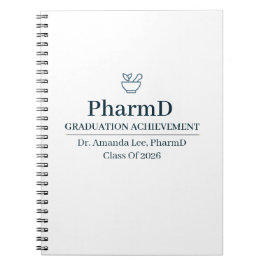 Cuaderno Doctor en Farmacia con nombre personalizado desde 
