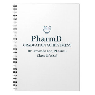 Cuaderno Doctor en Farmacia con nombre personalizado desde