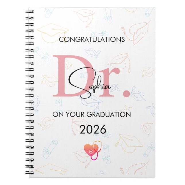 Cuaderno Doctor Graduation Personalized Name Class 2026 (Frente)
