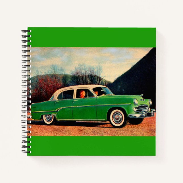 Cuaderno Dodge Royal V8 en verde en 1954 (Anverso)