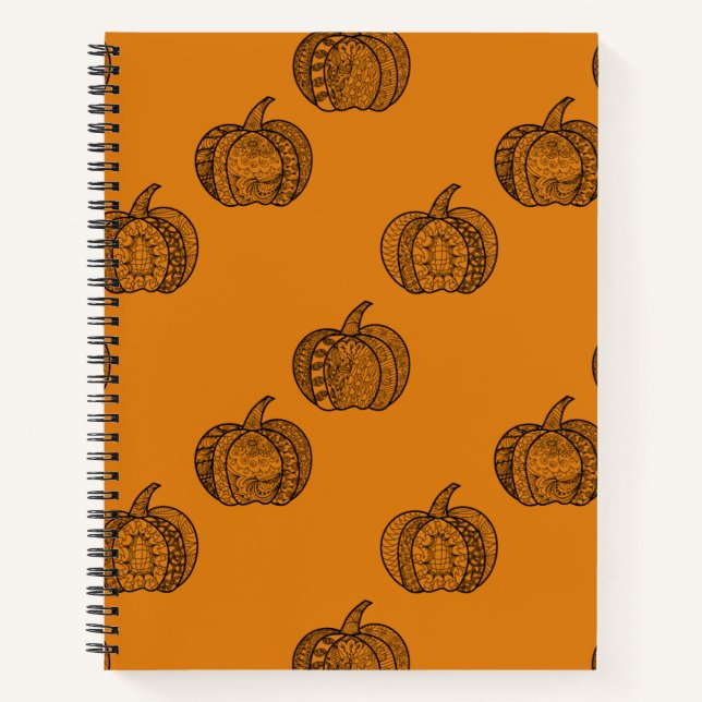 Cuaderno Dodles de Halloween calabazas de boho mandala de o (Anverso)