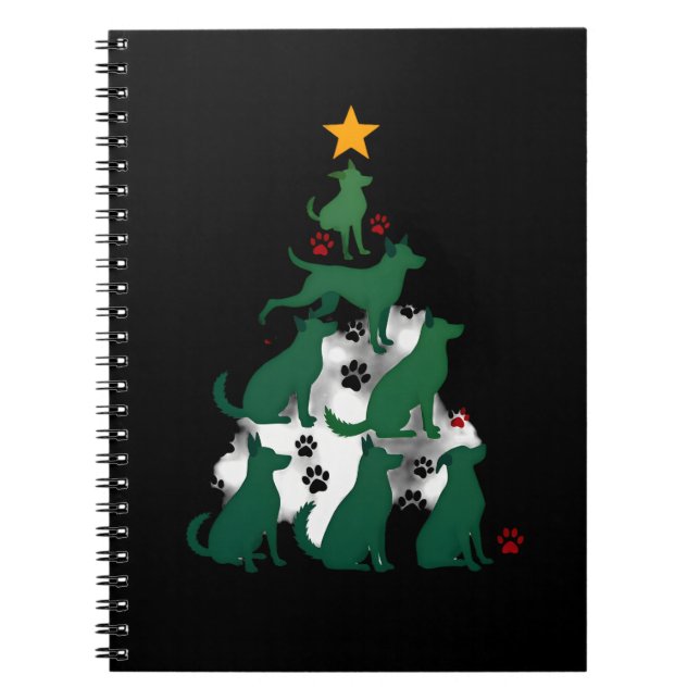 Cuaderno Dog Christmas Tree Shirt - Dog Christmas (2) (Frente)