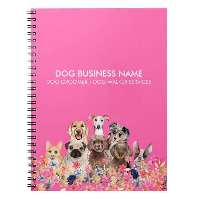 Cuaderno Dog Groomer Dairy Neon Pink (Frente)