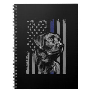 Cuaderno Dog Lover Línea delgada de la bandera norteameri