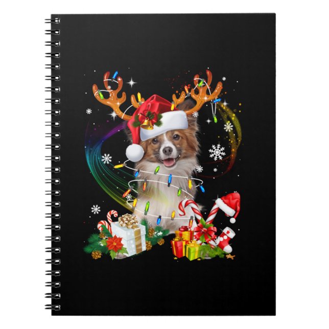 Cuaderno Dog Lovers | Papillon Christmas Present (Frente)
