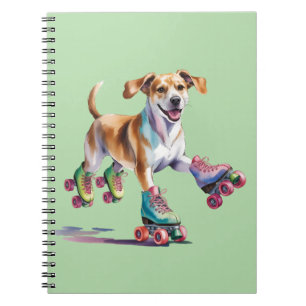 Cuaderno Dog On Roller Skys Watercolor