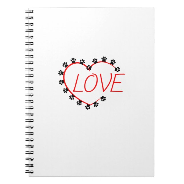 Cuaderno Dog Paws Red Heart Love (Frente)