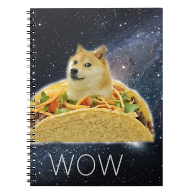 Cuaderno doge space taco meme (Frente)