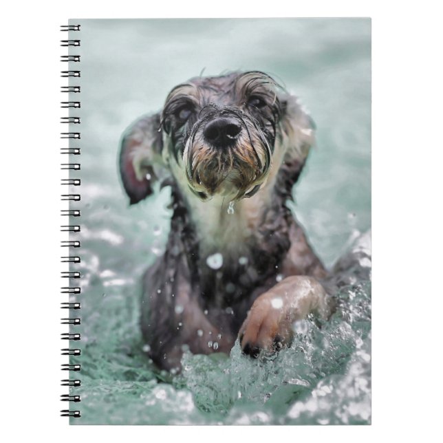 Cuaderno Doggy Paddle Cute Perro Natación (Frente)