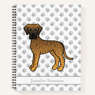 Cuaderno Dogo Gran Danés atigrado y texto de dibujos animad