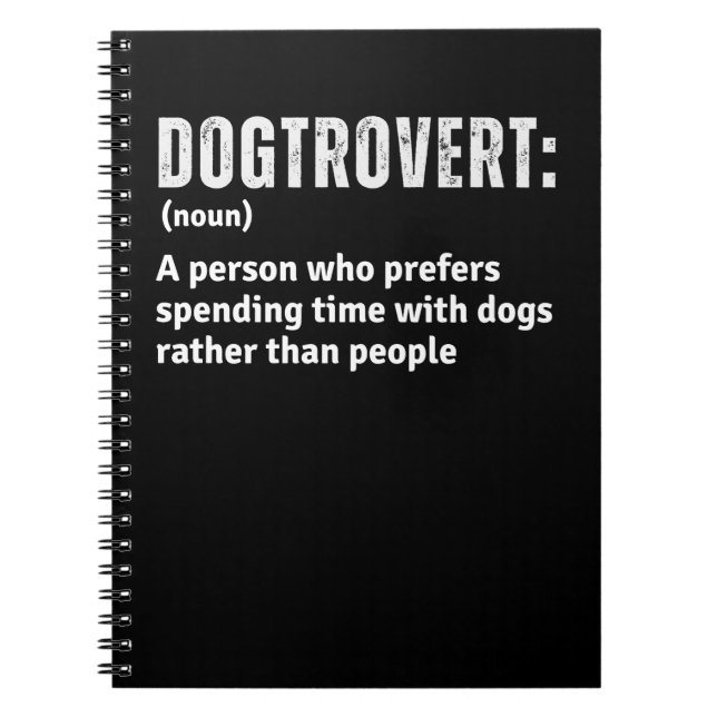 Cuaderno Dogtrovert Definition Funny Introvertido Padres Pe (Frente)