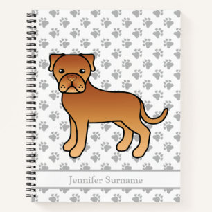 Cuaderno Dogue De Bordeaux Perro De Dibujos Animados Lindo