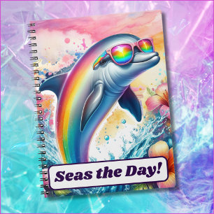 Cuaderno Dolphin arcoiris en el día en que los Chicas vuelv