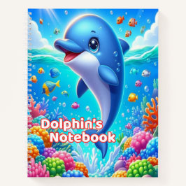 Cuaderno Dolphin Notebook for Kids | Wide Ruled Spiral