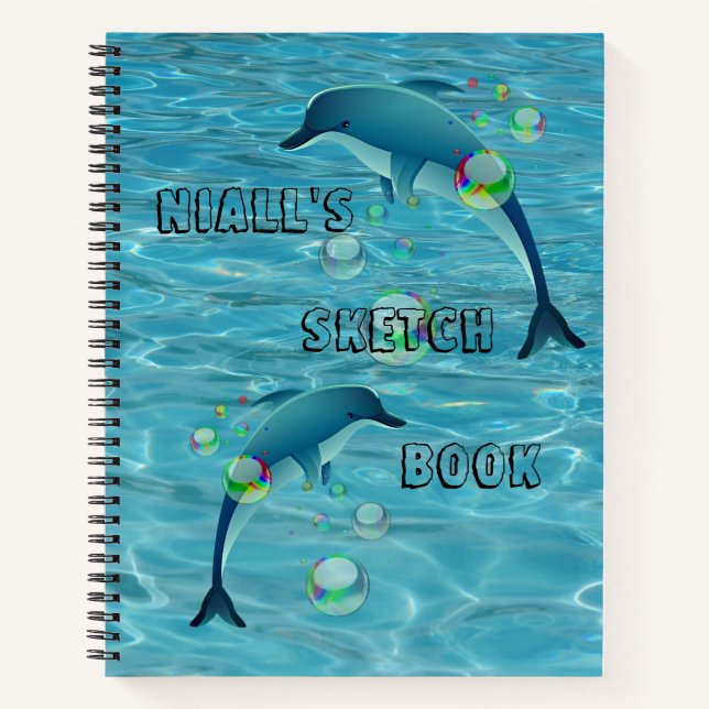 Cuaderno Dolphins divertidos y burbujas (Anverso)