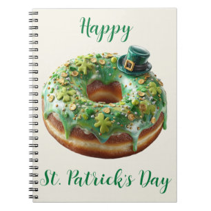 Cuaderno Dona de feliz día de San Patricio con sombrero de