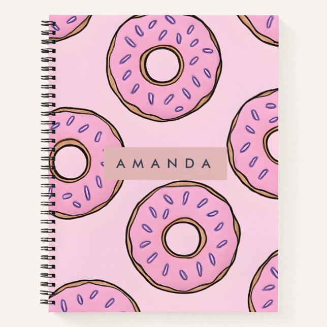 Cuaderno Dona Rosa Pastel Personalizada Juguetona (Anverso)