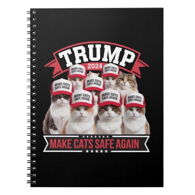 Cuaderno Donald Trump vuelve a poner a los gatos seguros en (Frente)