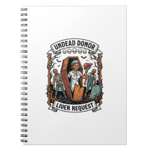 Cuaderno Donante de órganos Zombie Grabado Vintage Camiseta