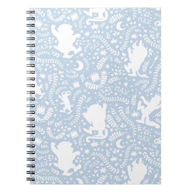 Cuaderno Donde las cosas salvajes azul el patrón floral (Frente)