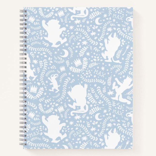 Cuaderno Donde las cosas salvajes azul el patrón floral (Anverso)