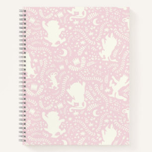 Cuaderno Donde las cosas salvajes patrón floral rosa