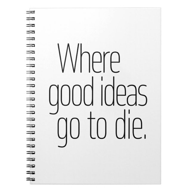 Cuaderno Donde mueren las buenas ideas (Frente)