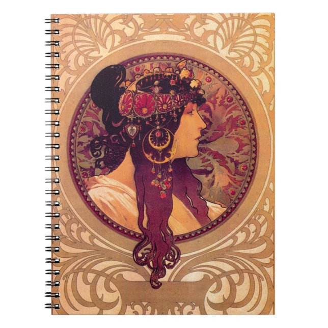Cuaderno Donna Orechini por Alphonse Mucha (Frente)