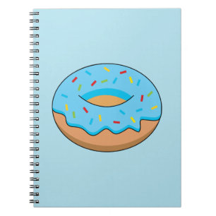 Cuaderno Donut de escarcha azul con Personalizado Sprinkles