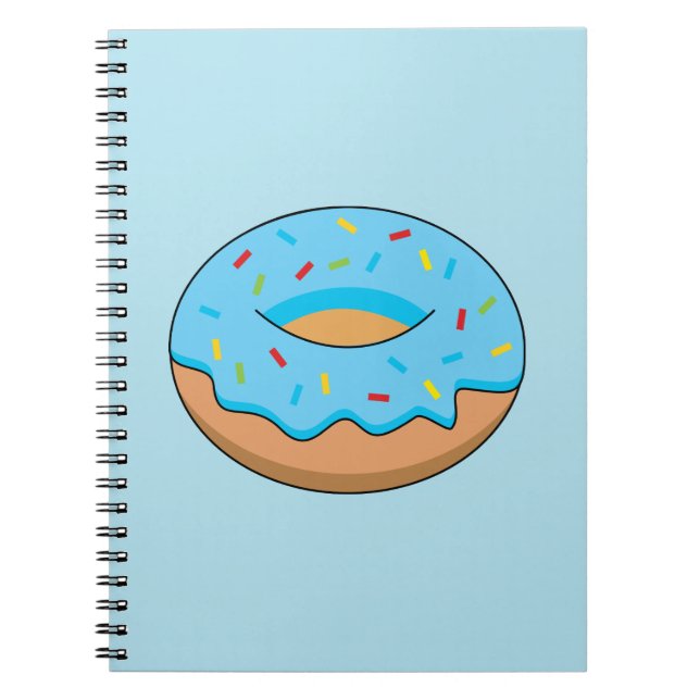 Cuaderno Donut de escarcha azul con Personalizado Sprinkles (Frente)