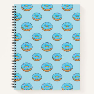 Cuaderno Donut de escarcha azul con Personalizado Sprinkles