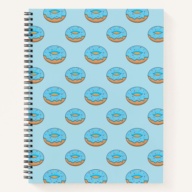 Cuaderno Donut de escarcha azul con Personalizado Sprinkles (Anverso)